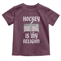 Hockey Is My Religion Toddler T Shirt Funny Christian Goalie Gift - Wonder Print Shop