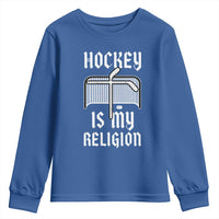 Hockey Is My Religion Youth Sweatshirt Funny Christian Goalie Gift - Wonder Print Shop