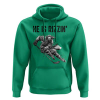 Funny Christian Ice Hockey Lover Gift Hoodie He Is Rizzin - Wonder Print Shop