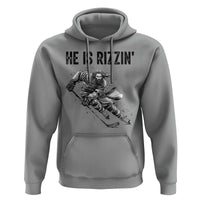 Funny Christian Ice Hockey Lover Gift Hoodie He Is Rizzin - Wonder Print Shop