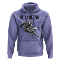Funny Christian Ice Hockey Lover Gift Hoodie He Is Rizzin - Wonder Print Shop