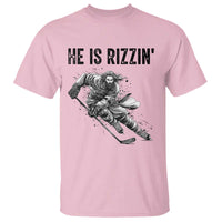 Funny Christian Ice Hockey Lover Gift T Shirt He Is Rizzin - Wonder Print Shop