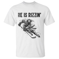 Funny Christian Ice Hockey Lover Gift T Shirt He Is Rizzin - Wonder Print Shop