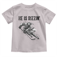 Funny Christian Ice Hockey Lover Gift Toddler T Shirt He Is Rizzin - Wonder Print Shop