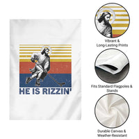 He Is Rizzin Garden Flag Christian Hockey Retro Funny Gift For Believers - Wonder Print Shop