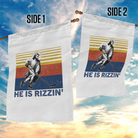 He Is Rizzin Garden Flag Christian Hockey Retro Funny Gift For Believers - Wonder Print Shop