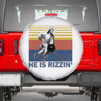 He Is Rizzin Spare Tire Cover Christian Hockey Retro Funny Gift For Believers - Wonder Print Shop