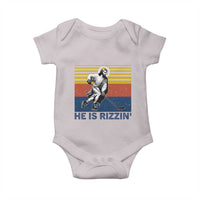 He Is Rizzin Baby Onesie Christian Hockey Retro Funny Gift For Believers - Wonder Print Shop
