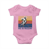 He Is Rizzin Baby Onesie Christian Hockey Retro Funny Gift For Believers - Wonder Print Shop