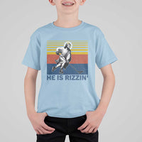 He Is Rizzin T Shirt For Kid Christian Hockey Retro Funny Gift For Believers - Wonder Print Shop