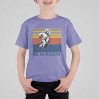 He Is Rizzin T Shirt For Kid Christian Hockey Retro Funny Gift For Believers - Wonder Print Shop