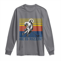 He Is Rizzin Long Sleeve Shirt Christian Hockey Retro Funny Gift For Believers - Wonder Print Shop