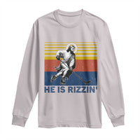 He Is Rizzin Long Sleeve Shirt Christian Hockey Retro Funny Gift For Believers - Wonder Print Shop