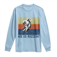 He Is Rizzin Long Sleeve Shirt Christian Hockey Retro Funny Gift For Believers - Wonder Print Shop
