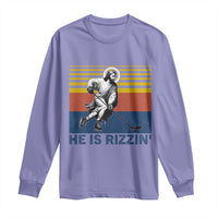 He Is Rizzin Long Sleeve Shirt Christian Hockey Retro Funny Gift For Believers - Wonder Print Shop