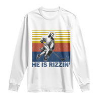 He Is Rizzin Long Sleeve Shirt Christian Hockey Retro Funny Gift For Believers - Wonder Print Shop