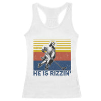 He Is Rizzin Racerback Tank Top Christian Hockey Retro Funny Gift For Believers - Wonder Print Shop
