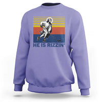 He Is Rizzin Sweatshirt Christian Hockey Retro Funny Gift For Believers - Wonder Print Shop