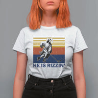 He Is Rizzin T Shirt For Women Christian Hockey Retro Funny Gift For Believers - Wonder Print Shop