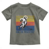 He Is Rizzin Toddler T Shirt Christian Hockey Retro Funny Gift For Believers - Wonder Print Shop