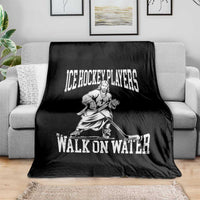 Jesus Ice Hockey Players Walk On Water Throw Blanket Funny Christian Gift - Wonder Print Shop