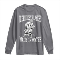 Jesus Ice Hockey Players Walk On Water Long Sleeve Shirt Funny Christian Gift - Wonder Print Shop