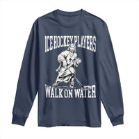 Jesus Ice Hockey Players Walk On Water Long Sleeve Shirt Funny Christian Gift - Wonder Print Shop