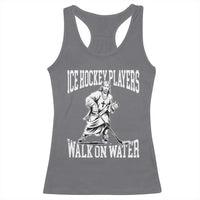 Jesus Ice Hockey Players Walk On Water Racerback Tank Top Funny Christian Gift - Wonder Print Shop