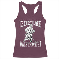 Jesus Ice Hockey Players Walk On Water Racerback Tank Top Funny Christian Gift - Wonder Print Shop