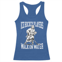 Jesus Ice Hockey Players Walk On Water Racerback Tank Top Funny Christian Gift - Wonder Print Shop