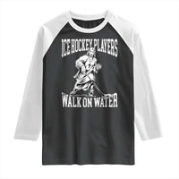 Jesus Ice Hockey Players Walk On Water Raglan Shirt Funny Christian Gift - Wonder Print Shop