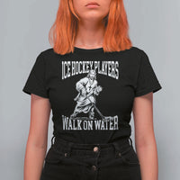 Jesus Ice Hockey Players Walk On Water T Shirt For Women Funny Christian Gift - Wonder Print Shop