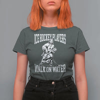 Jesus Ice Hockey Players Walk On Water T Shirt For Women Funny Christian Gift - Wonder Print Shop