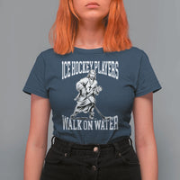 Jesus Ice Hockey Players Walk On Water T Shirt For Women Funny Christian Gift - Wonder Print Shop