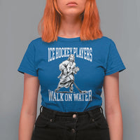 Jesus Ice Hockey Players Walk On Water T Shirt For Women Funny Christian Gift - Wonder Print Shop