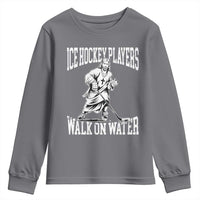 Jesus Ice Hockey Players Walk On Water Youth Sweatshirt Funny Christian Gift - Wonder Print Shop