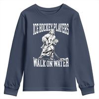 Jesus Ice Hockey Players Walk On Water Youth Sweatshirt Funny Christian Gift - Wonder Print Shop