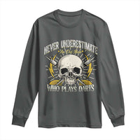 Never Underestimate An Old Who Plays Darts Long Sleeve Shirt Funny Darts Fan - Wonder Print Shop