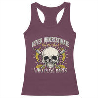 Never Underestimate An Old Who Plays Darts Racerback Tank Top Funny Darts Fan - Wonder Print Shop