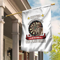 Never Underestimate An Old Man Plays Darts Garden Flag Gothic Darts Player - Wonder Print Shop