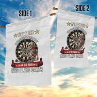Never Underestimate An Old Man Plays Darts Garden Flag Gothic Darts Player - Wonder Print Shop