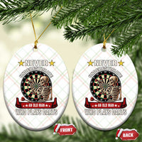 Never Underestimate An Old Man Plays Darts Ceramic Ornament Gothic Darts Player - Wonder Print Shop