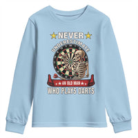 Never Underestimate An Old Man Plays Darts Youth Sweatshirt Gothic Darts Player - Wonder Print Shop