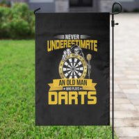 Never Underestimate An Old Man Plays Darts Garden Flag Funny Dartist Grim Reaper Gift - Wonder Print Shop