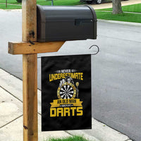 Never Underestimate An Old Man Plays Darts Garden Flag Funny Dartist Grim Reaper Gift - Wonder Print Shop