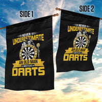 Never Underestimate An Old Man Plays Darts Garden Flag Funny Dartist Grim Reaper Gift - Wonder Print Shop