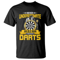 Never Underestimate An Old Man Plays Darts T Shirt Funny Dartist Grim Reaper Gift - Wonder Print Shop