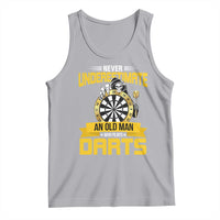 Never Underestimate An Old Man Plays Darts Tank Top Funny Dartist Grim Reaper Gift - Wonder Print Shop