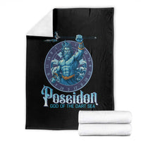 Ancient Greek Mythology Poseidon Dartist Throw Blanket God Of The Dart Sea Trident - Wonder Print Shop