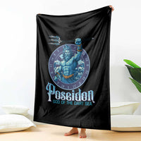 Ancient Greek Mythology Poseidon Dartist Throw Blanket God Of The Dart Sea Trident - Wonder Print Shop